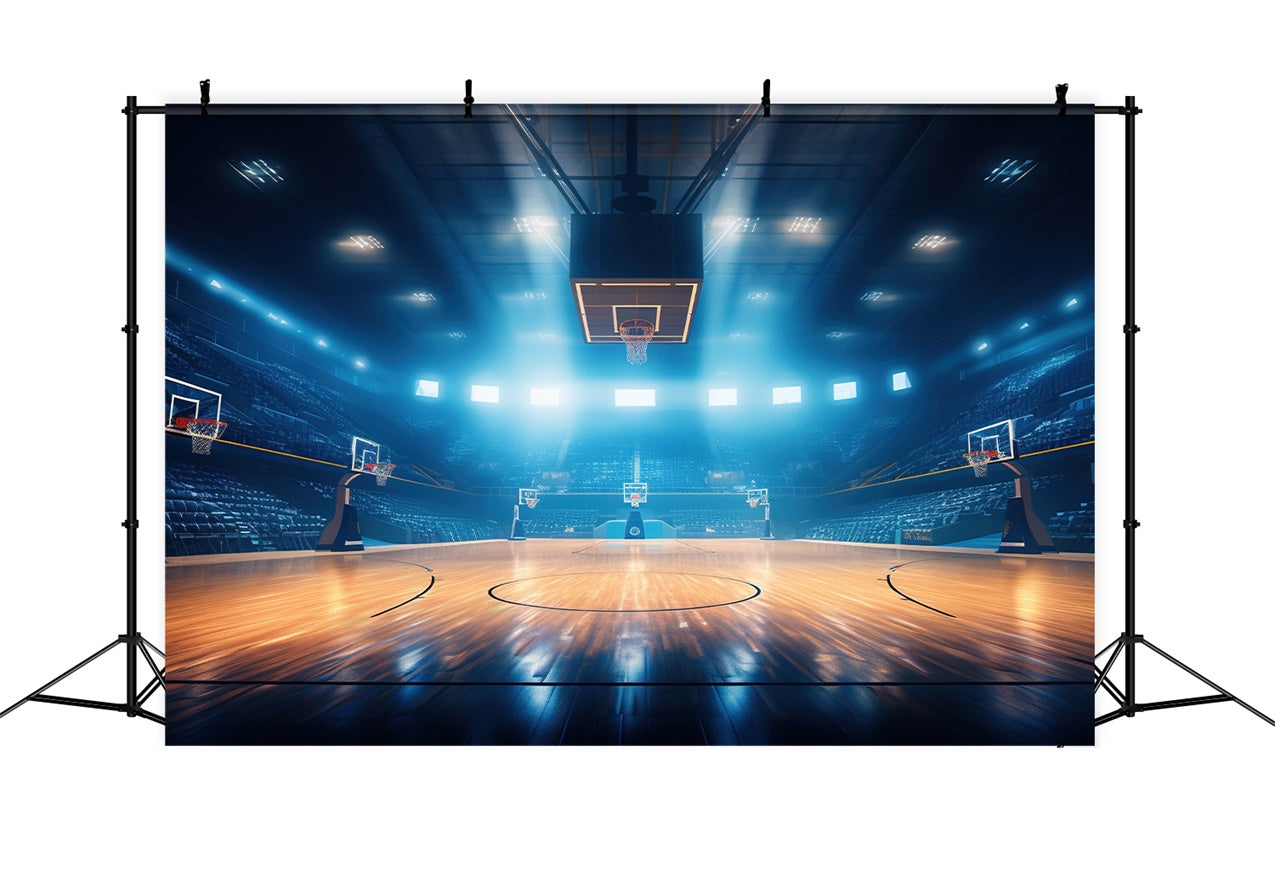 Toile de fond Ballon de Basket Arène Bleue Lumineuse BRP1-321