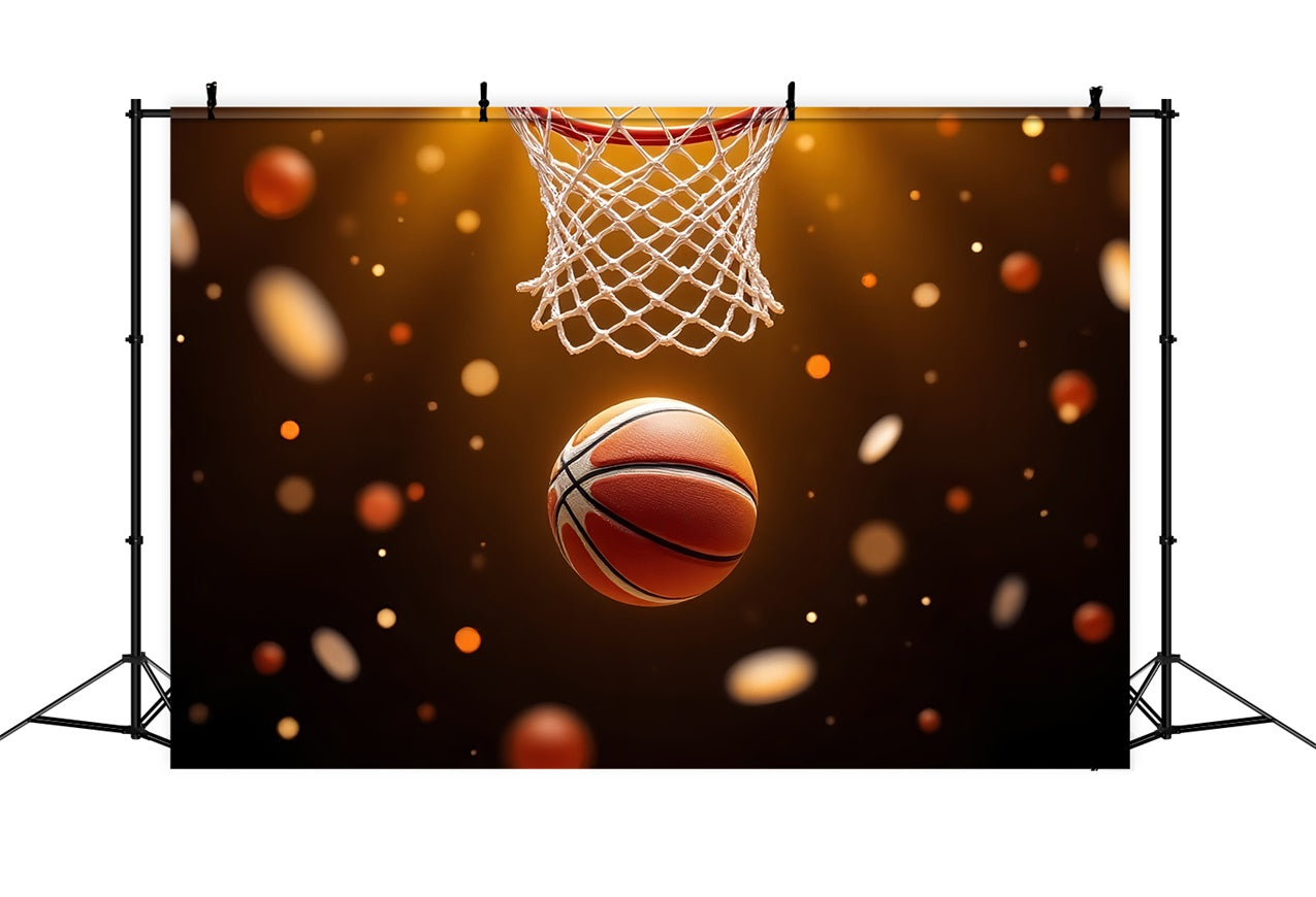 Toile de fond Ballon de Basket Scène Dorée Étincelante BRP1-327