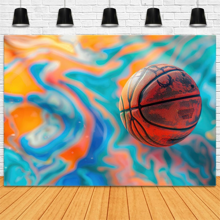 Toile de fond Ballon Basket Moderne Abstrait Tourbillon BRP1-331