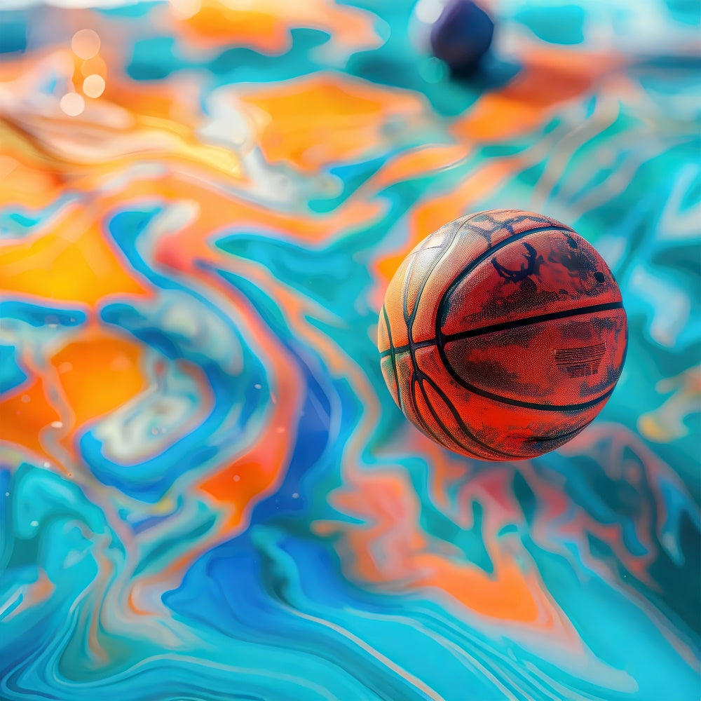Toile de fond Ballon Basket Moderne Abstrait Tourbillon BRP1-331