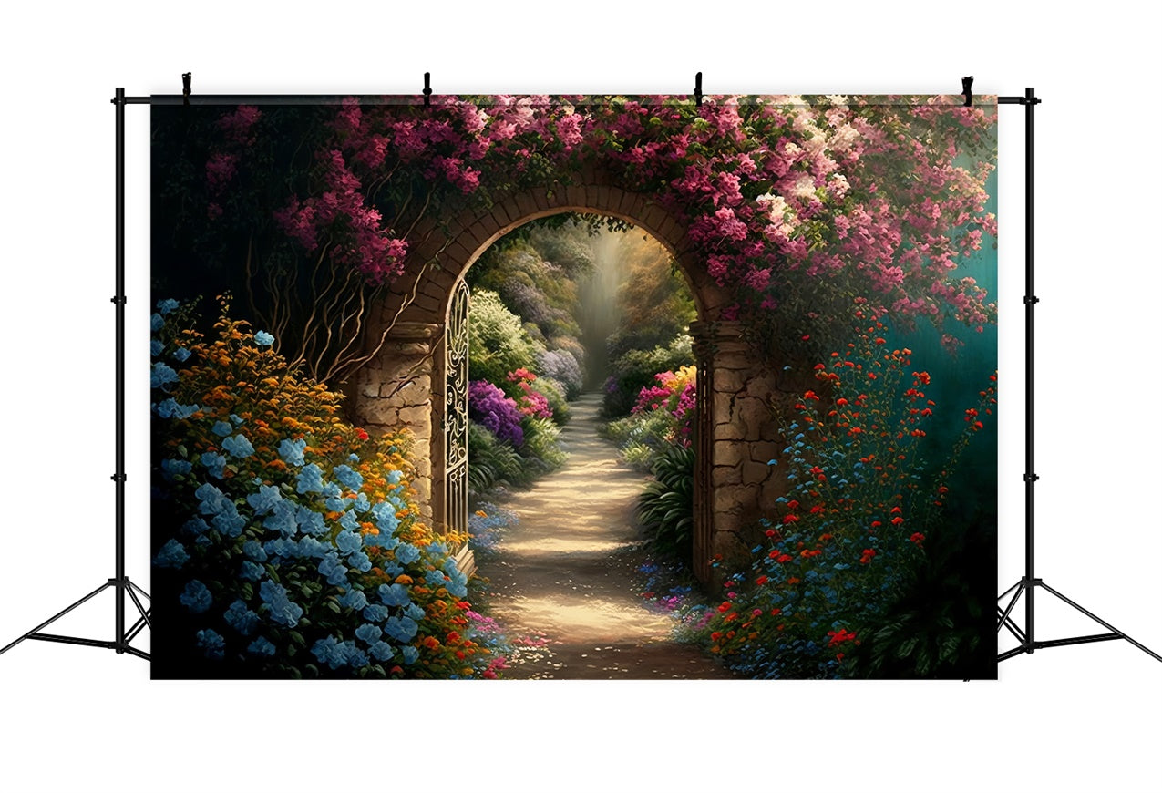 Fond Fleur Allée Jardin Secret BRP1-339