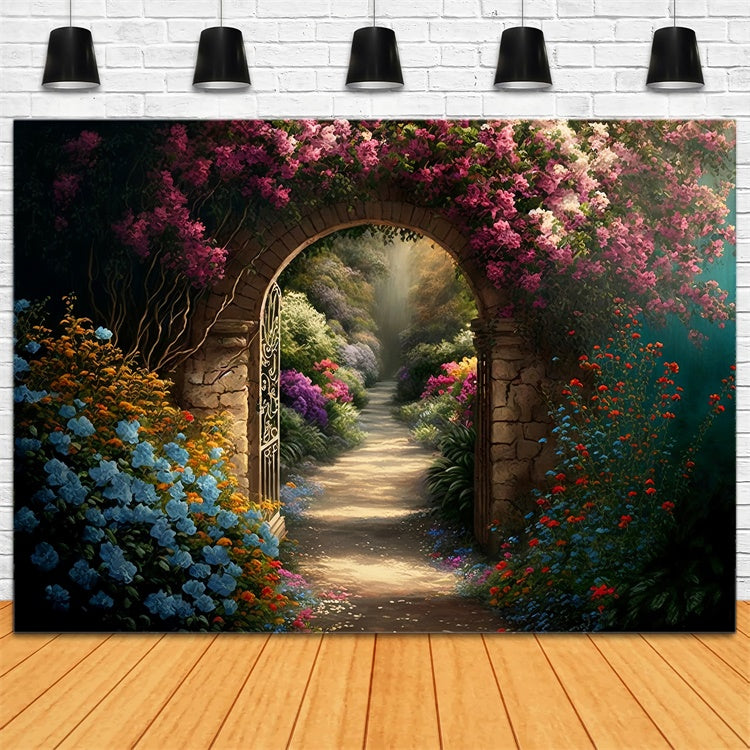 Fond Fleur Allée Jardin Secret BRP1-339