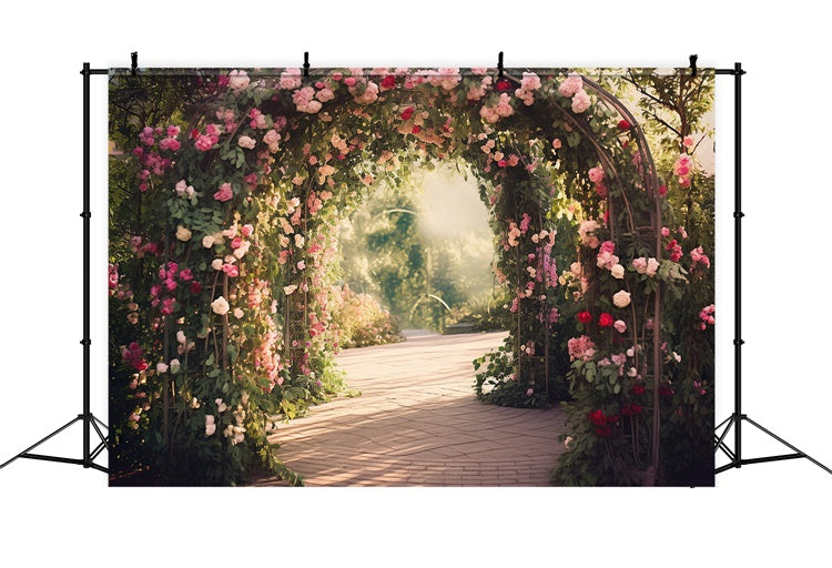 Fond Photo Fleurs Arche Élégante Lueur Matinale BRP1-344