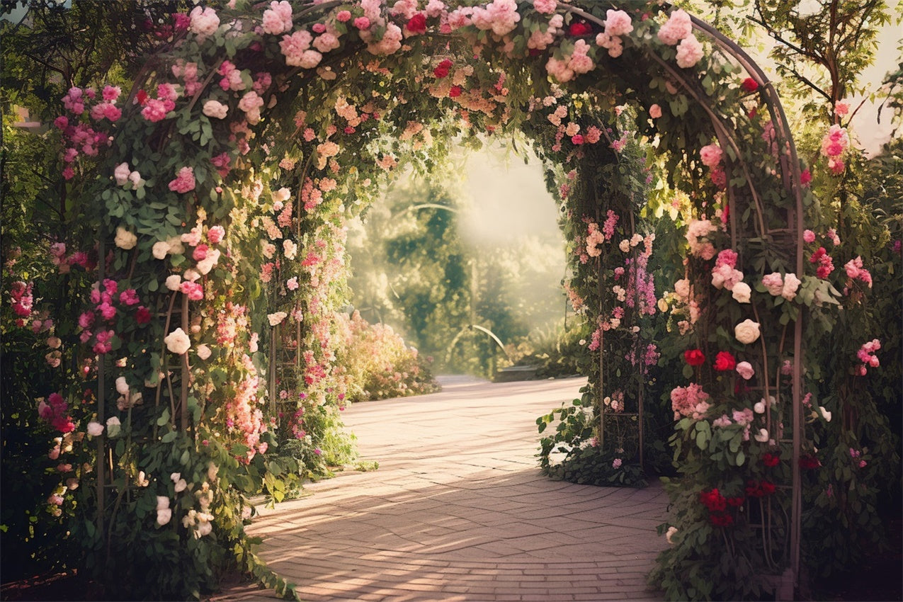 Fond Photo Fleurs Arche Élégante Lueur Matinale BRP1-344