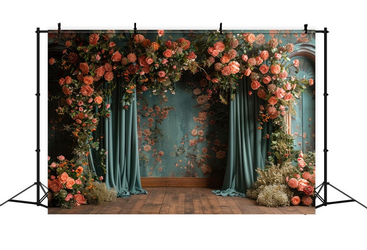 Toile de fond Mur de Fleur Décor Rustique Élégant Rose BRP1-353