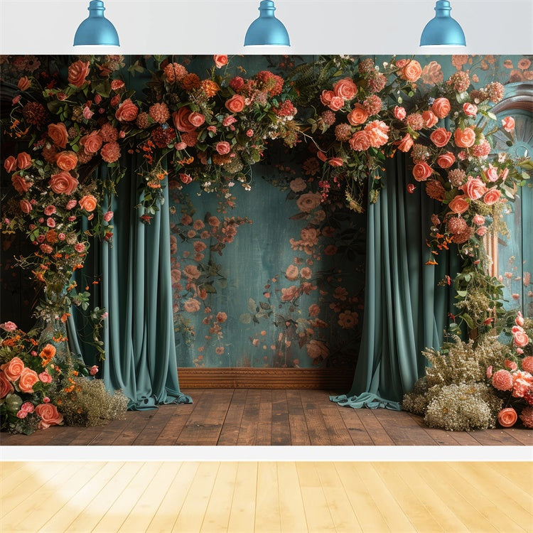 Toile de fond Mur de Fleur Décor Rustique Élégant Rose BRP1-353