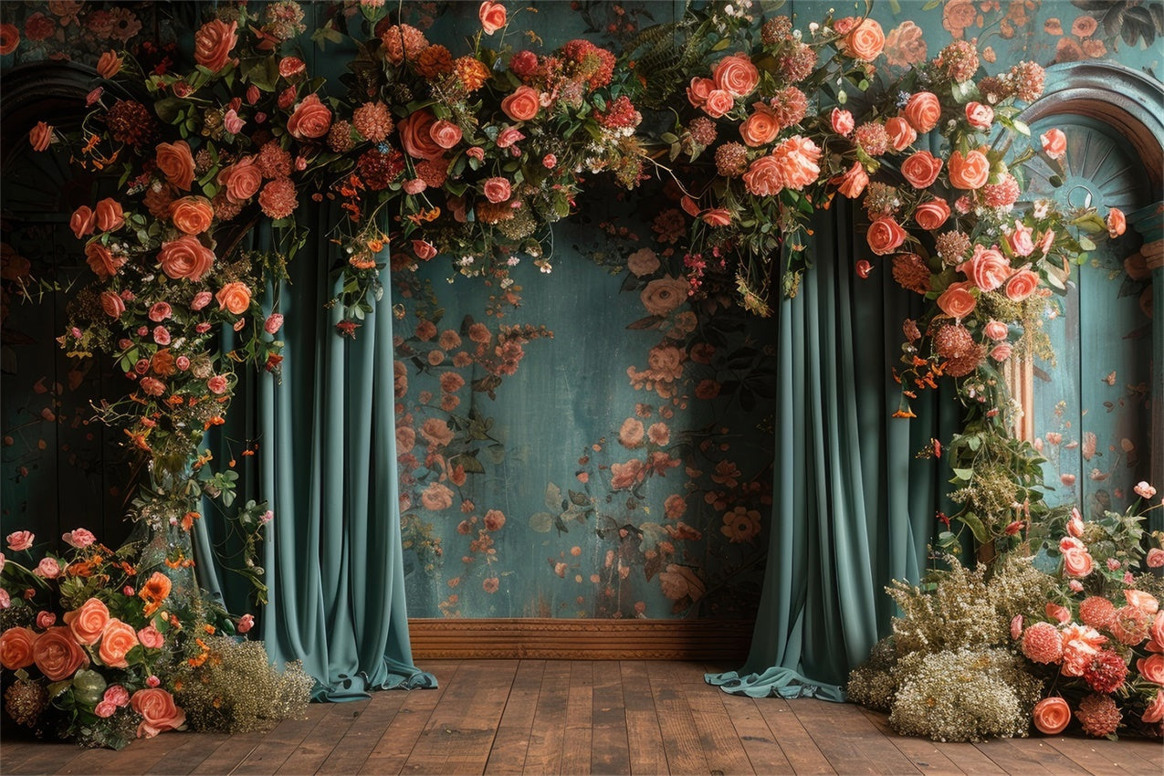 Toile de fond Mur de Fleur Décor Rustique Élégant Rose BRP1-353