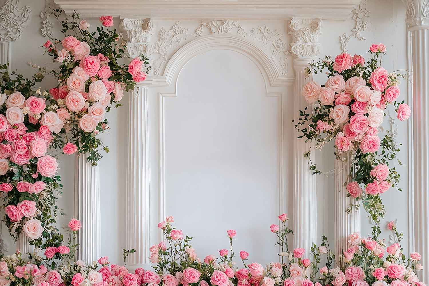 Toile de fond Mur de Fleur Arche Sophistiquée Roses BRP1-358