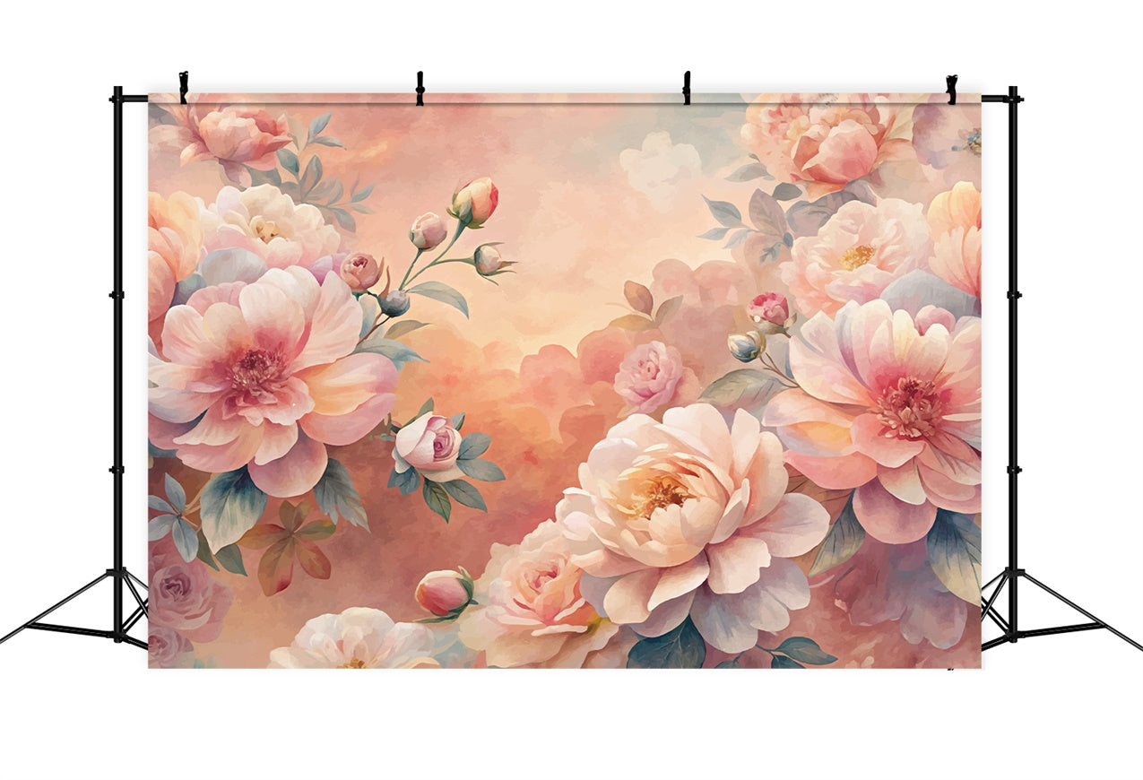 Fond Photo Fleuri Art Mur Pivoine Romantique BRP1-374