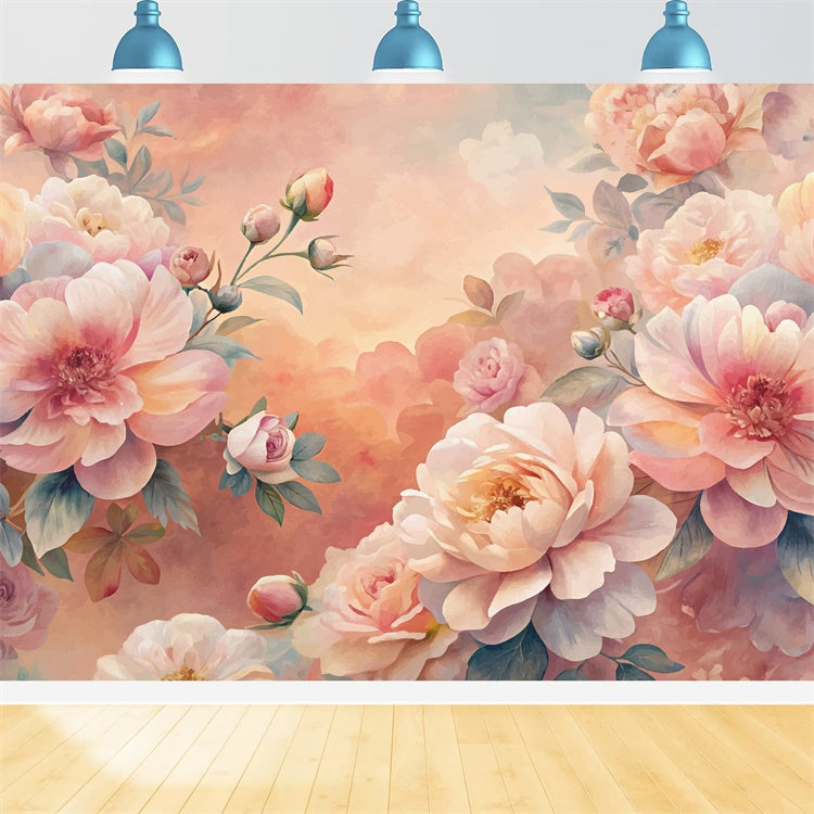 Fond Photo Fleuri Art Mur Pivoine Romantique BRP1-374