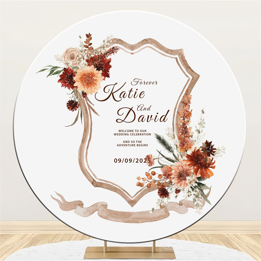 Toile de fond Ronde Mariage Personnalisée Design Floral Célébration BRP1-440