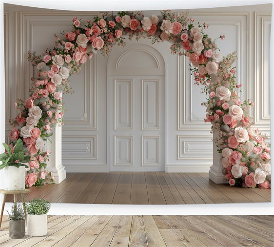 Fond Photo Fleurs Arche de Roses Roses Élégance BRP1-499