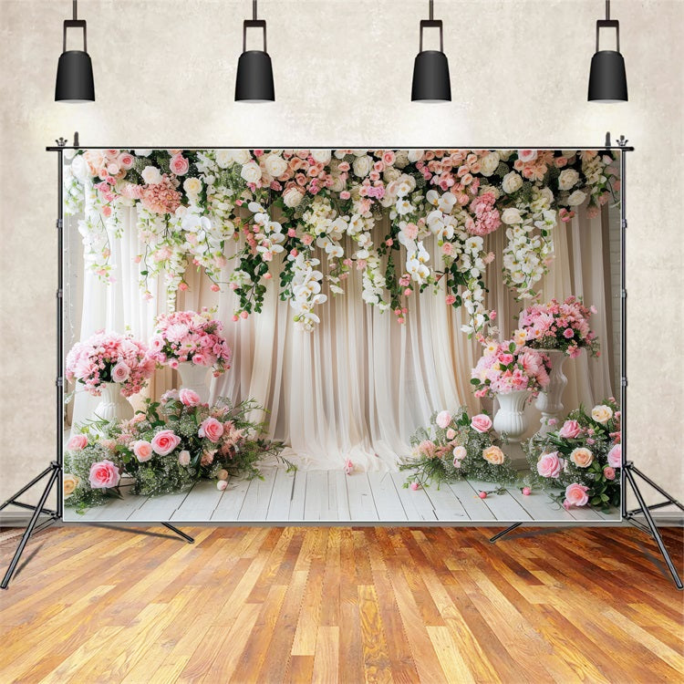 Toile de fond Florale Romantique Roses Roses Orchidées BRP1-504