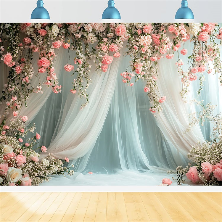 Fond Photo Fleuri Drapé Romantique Roses Roses BRP1-509