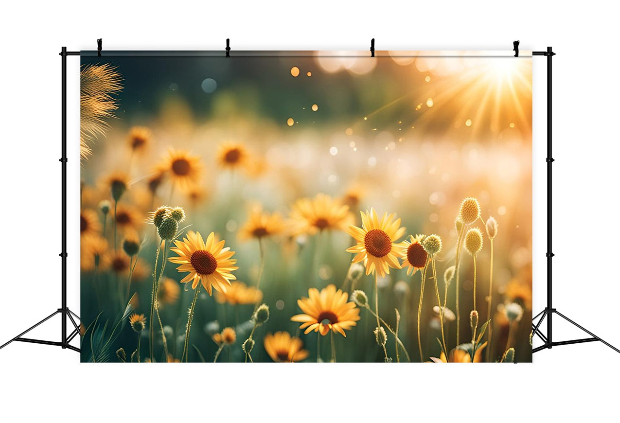 Fond Fleuri Champ de Fleurs Sauvages Ensoleillé BRP1-520