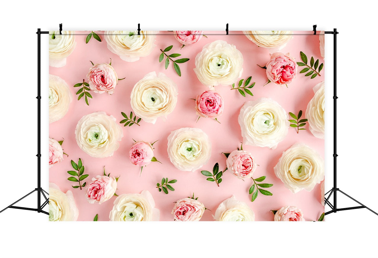 Toile de fond Fleur Roses Roses et Blanches BRP1-521