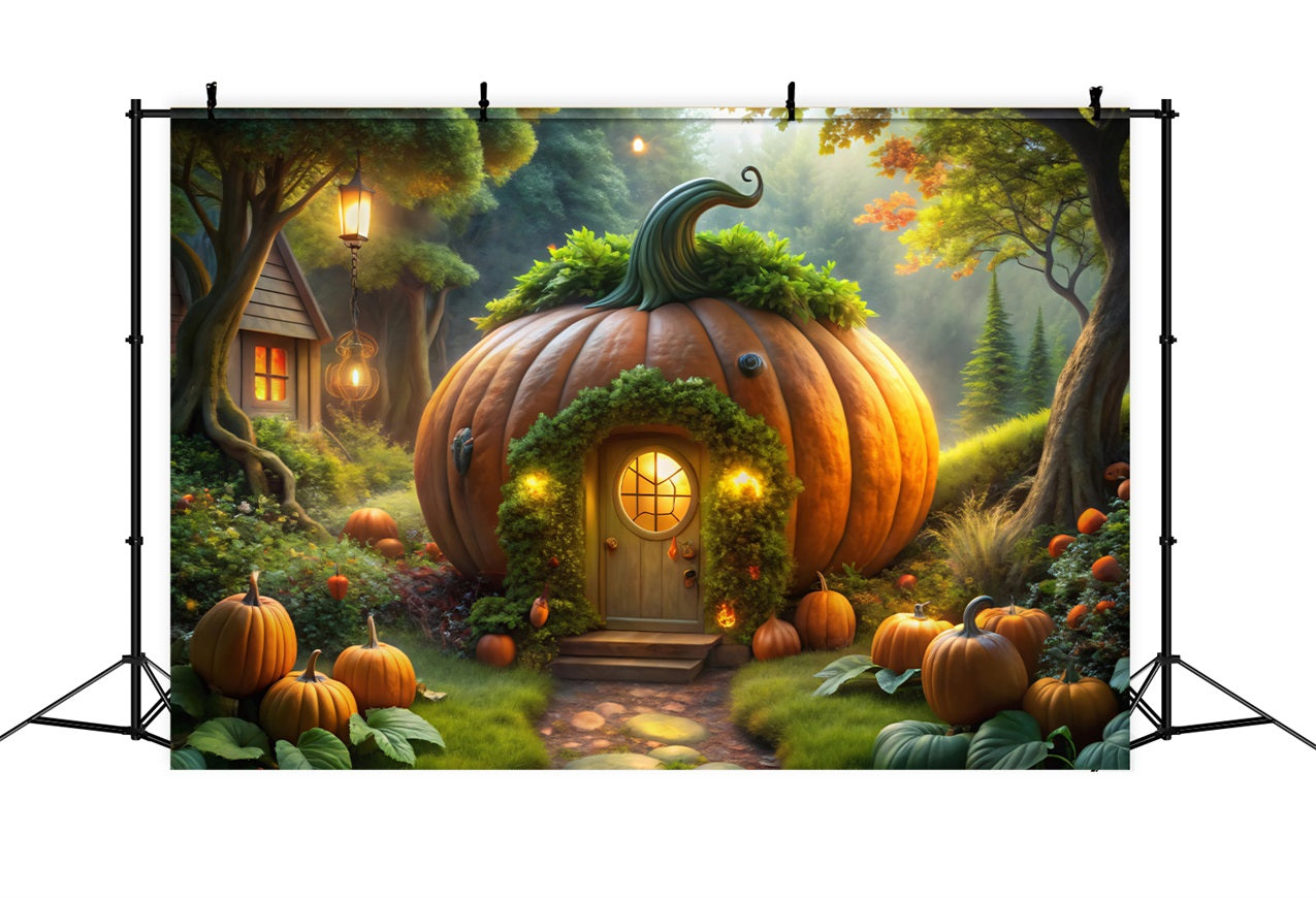 Halloween Toile de fond Cottage de citrouille mystique heureux BRP10-167