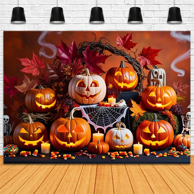 Halloween Toile de fond Rassemblement de citrouilles effrayantes BRP10-168