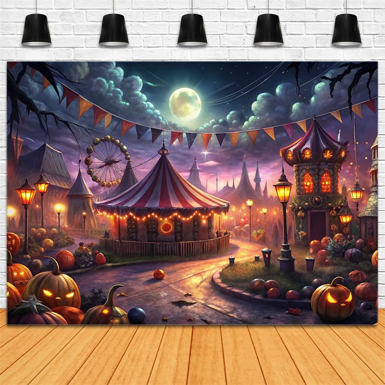 Halloween Toile de fond Fête foraine mystérieuse lune effrayante BRP10-172