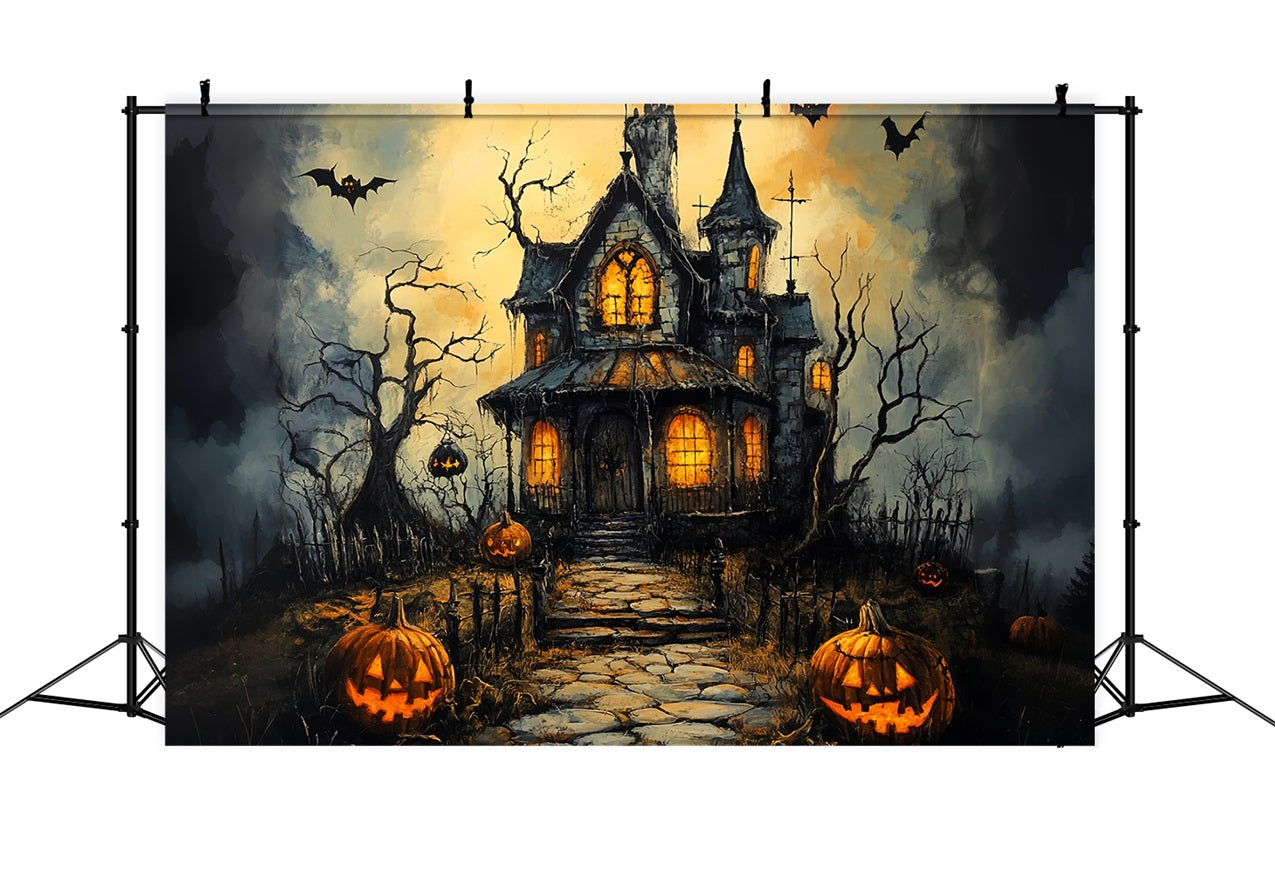 Halloween Toile de fond Maison hantée effrayante photo BRP10-181