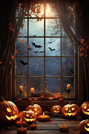 Toile De Fond Halloween 3x2m - Château Vampire, Désert, Maison Hantée, Pleine Lune - Décoration Photo Et Fête Thème Horreur