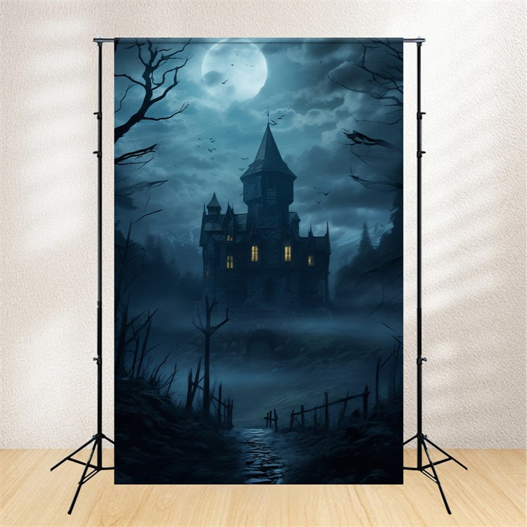 Halloween Toile de fond Château hanté sous nuit brumeuse BRP10-226