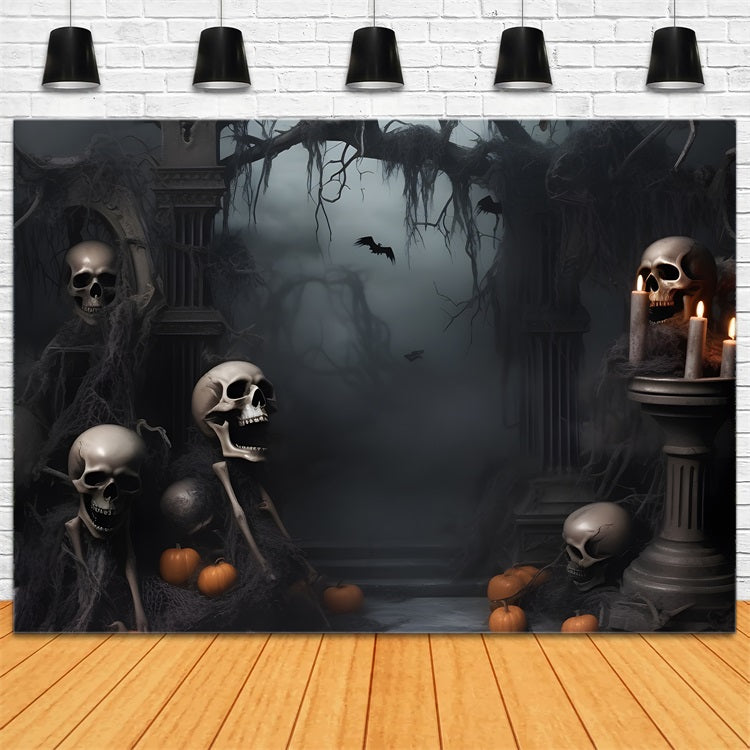 Halloween Toile de fond Photographie avec squelettes et citrouilles BRP10-230