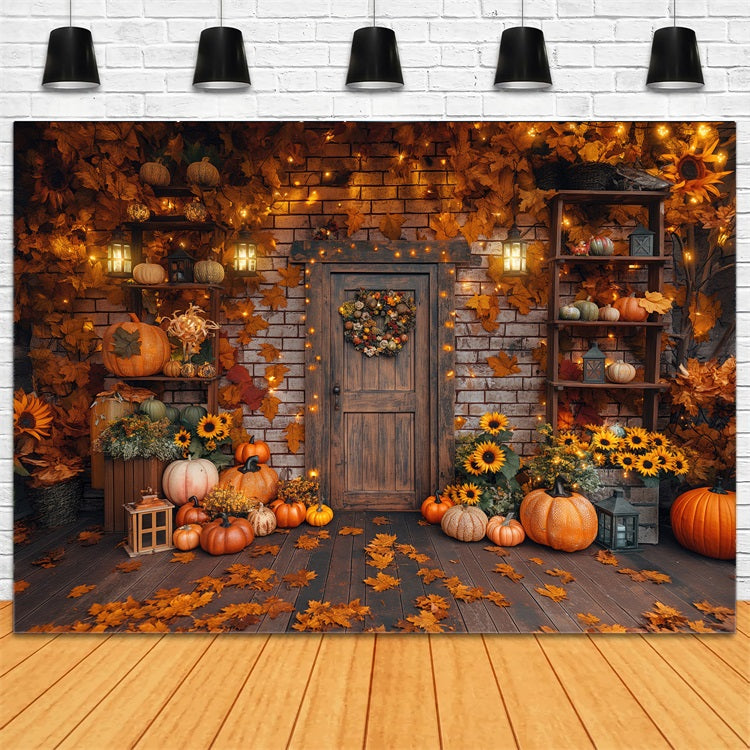 Automne Toile de Fond Entrée Rustique Porte Récolte BRP10-249