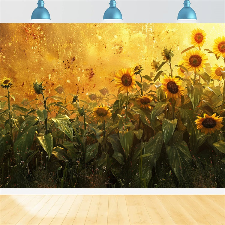 Automne Toile de Fond Tournesols Lumière Dorée BRP10-251