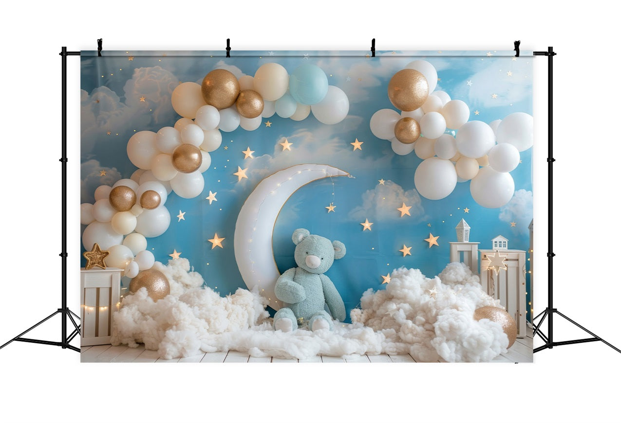 Toile de Fond Anniversaire Ciel Nocturne Lune Enfants BRP10-318