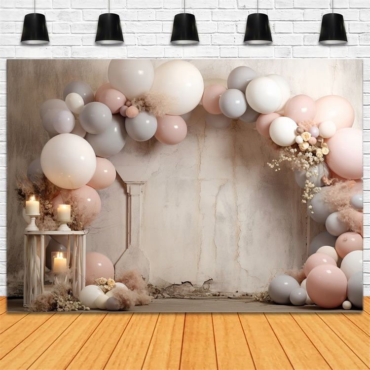 Toile De Fond Boho Ballons Mur Vintage Bougies BRP10-592