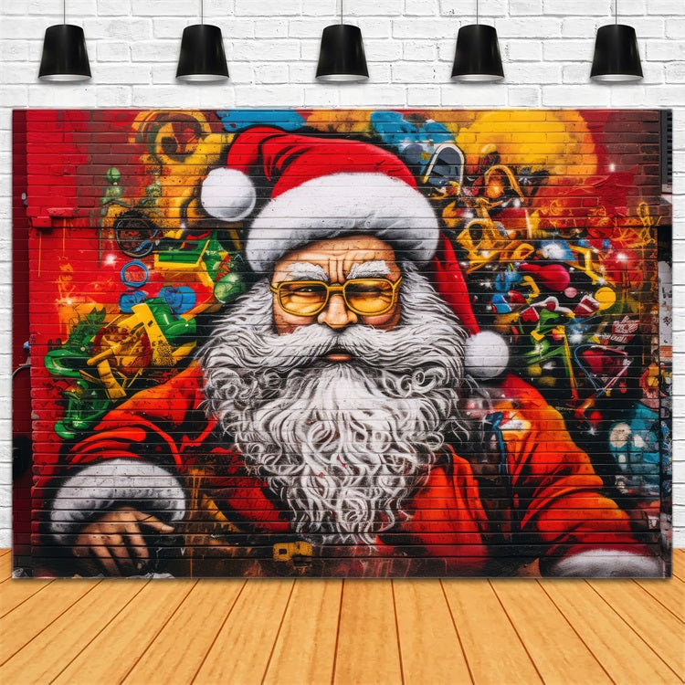 Toile de fond Murale Colorée Père Noël BRP11-105