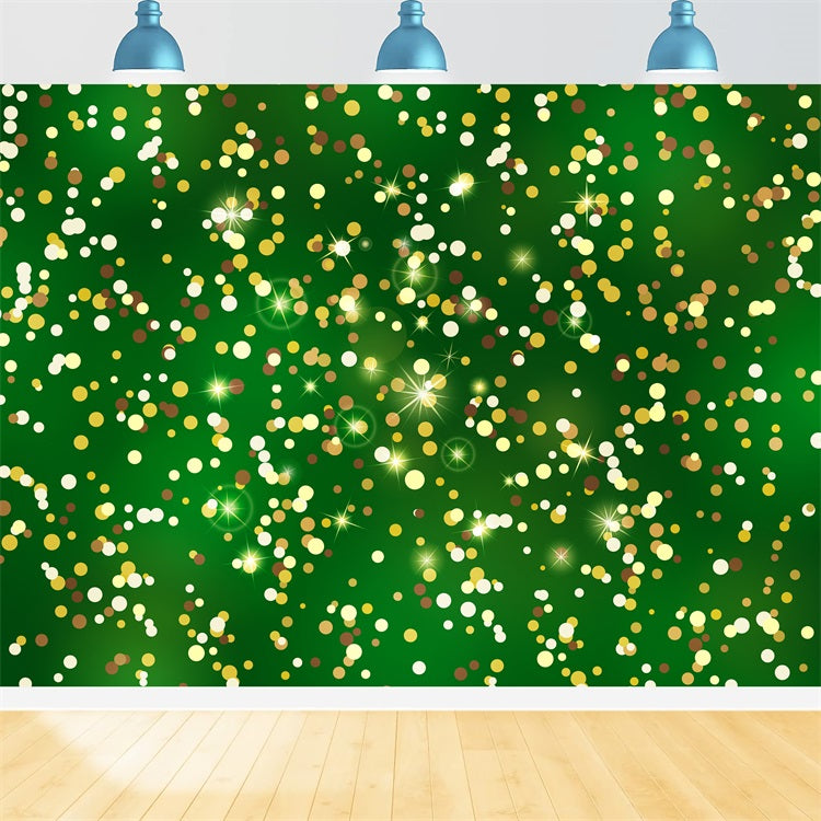 Toile de fond de Noël Étoiles Brillantes Bokeh Doré BRP11-143