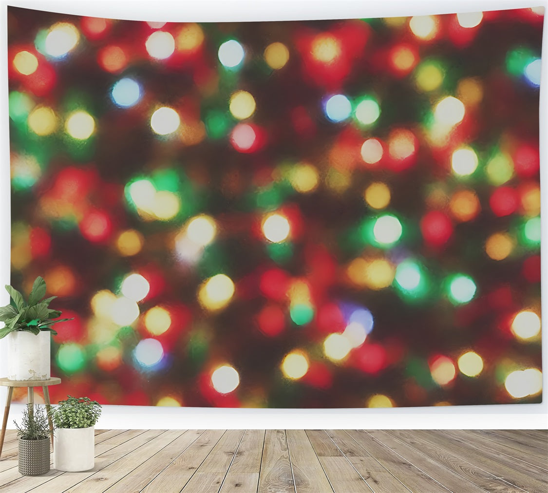 Toile de fond de Noël Lumières Vertes et Rouges Bokeh BRP11-149