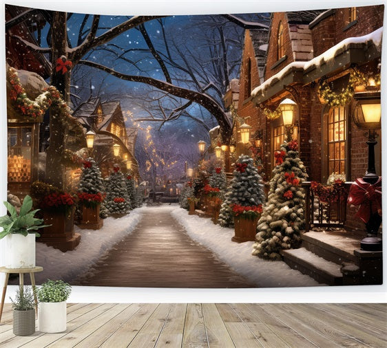 Toile de fond de Noël Vintage Soirée Lanterne BRP11-170