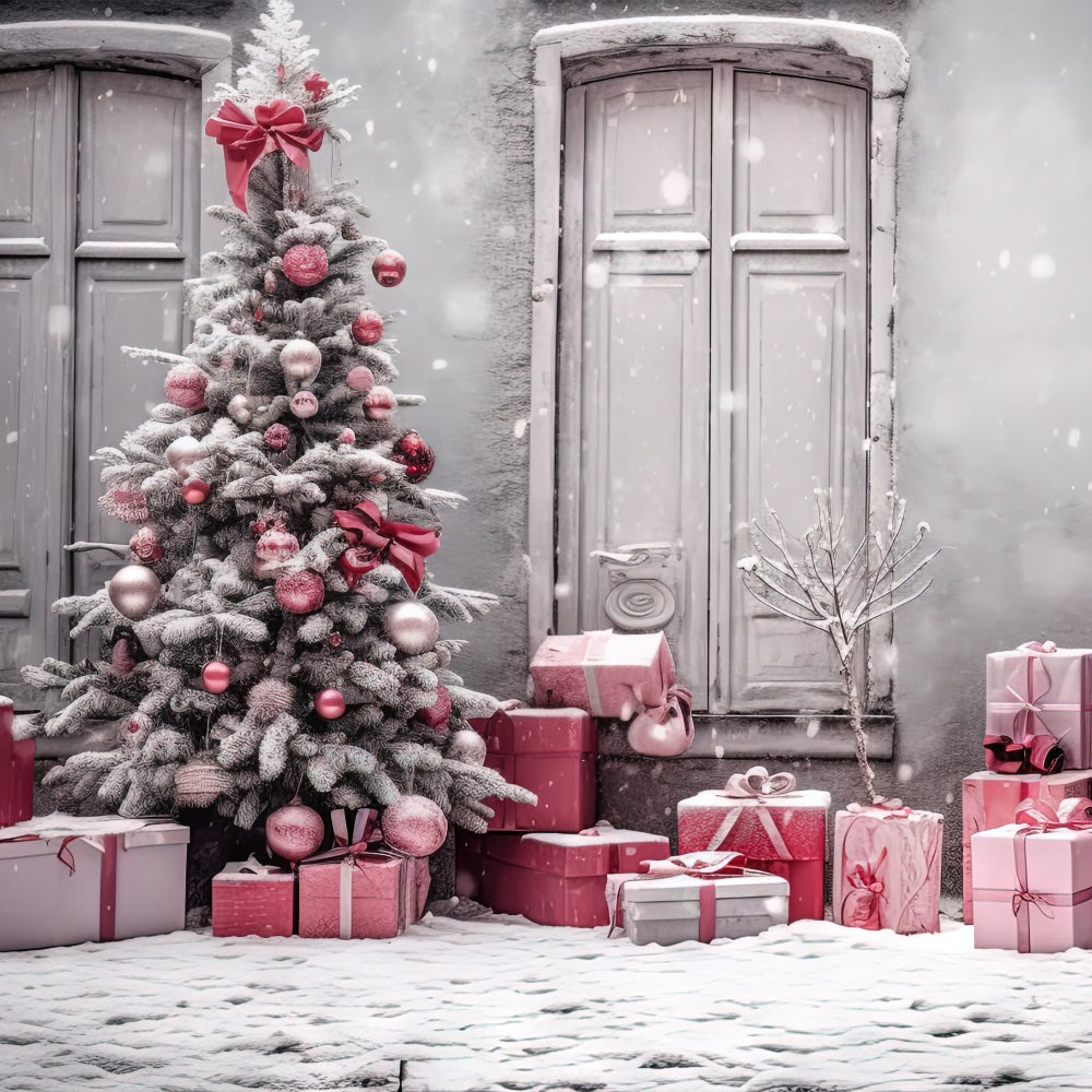 Toile de fond de Noël Scène Cadeaux Roses BRP11-174