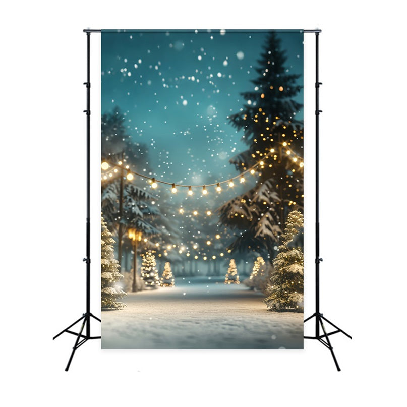 Toile de fond de Noël Forêt Enchantée Lumières BRP11-175