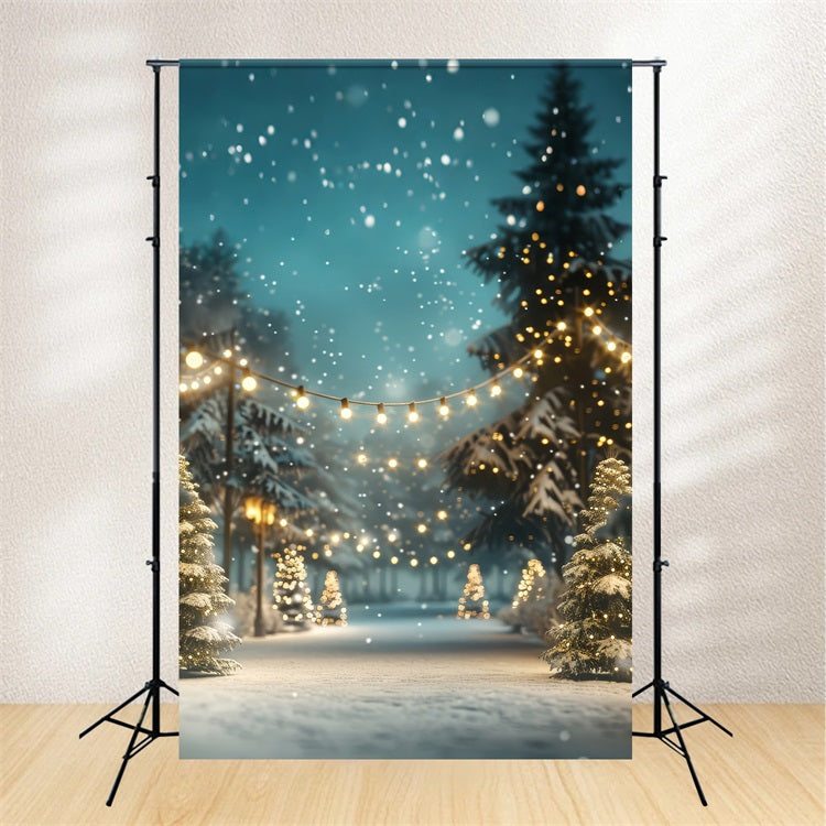 Toile de fond de Noël Forêt Enchantée Lumières BRP11-175