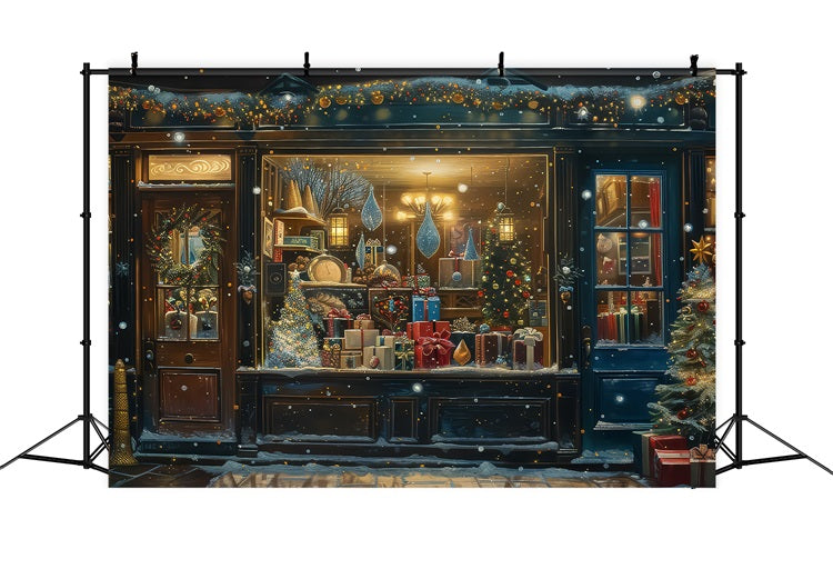 Toile de fond de Noël Vitrine Illuminée BRP11-178