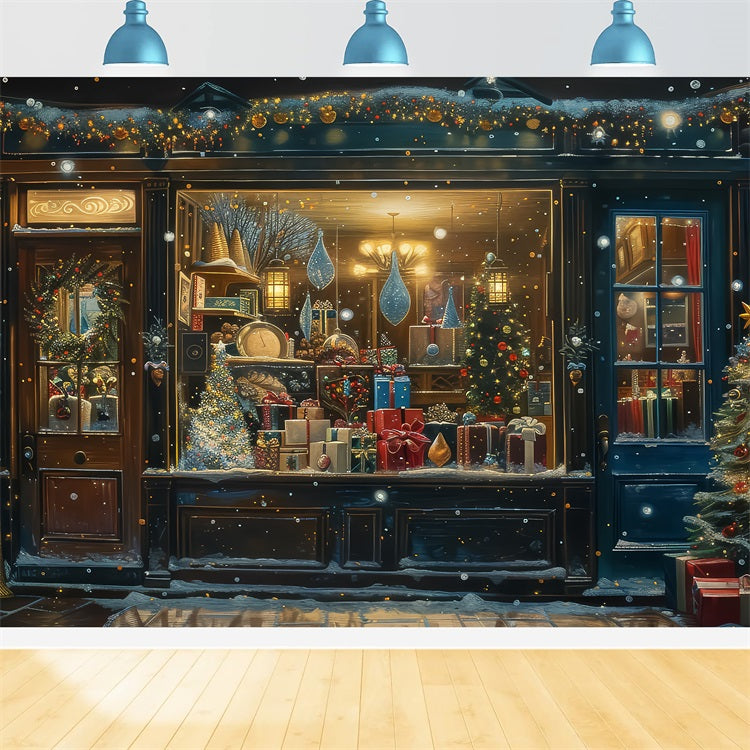 Toile de fond de Noël Vitrine Illuminée BRP11-178