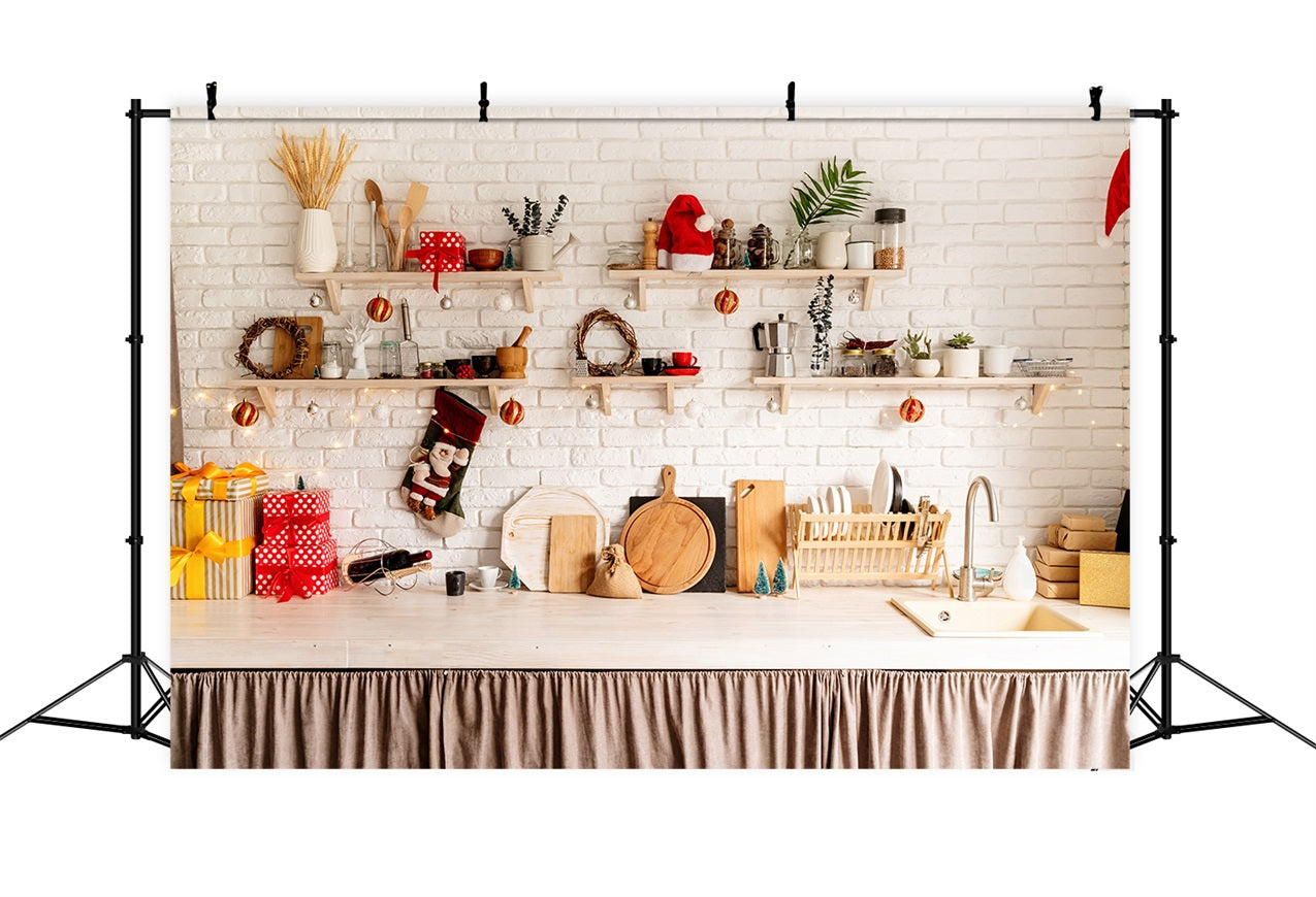 Toile de fond de Noël Décorations d'Étagères de Cuisine BRP11-184