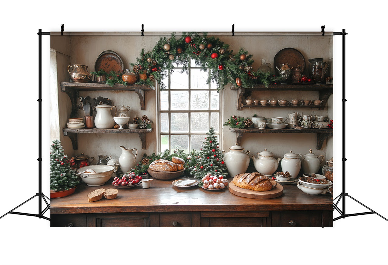 Toile de fond de Noël Cuisine Présentation Pains BRP11-196