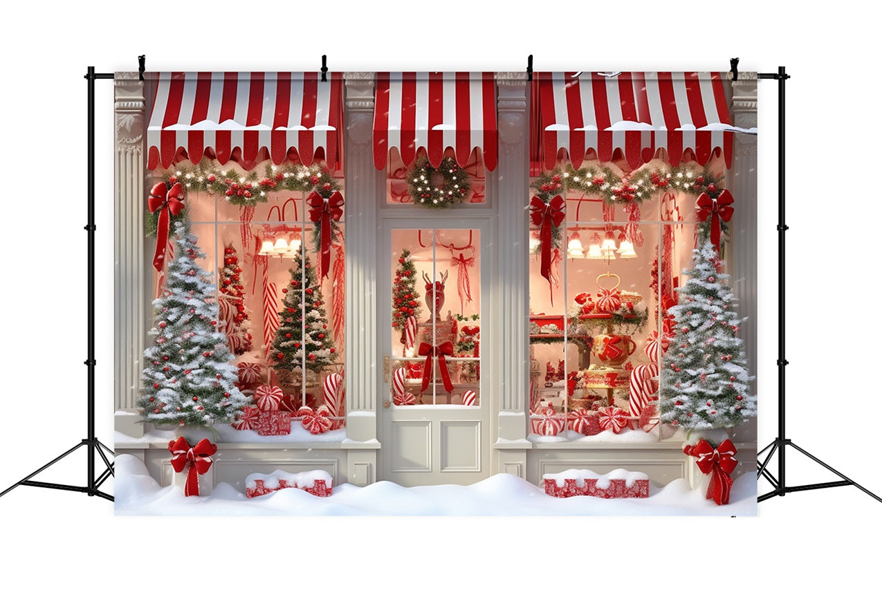 Toile de fond de Noël Arbre Boutique de Bonbons Fenêtre BRP11-202