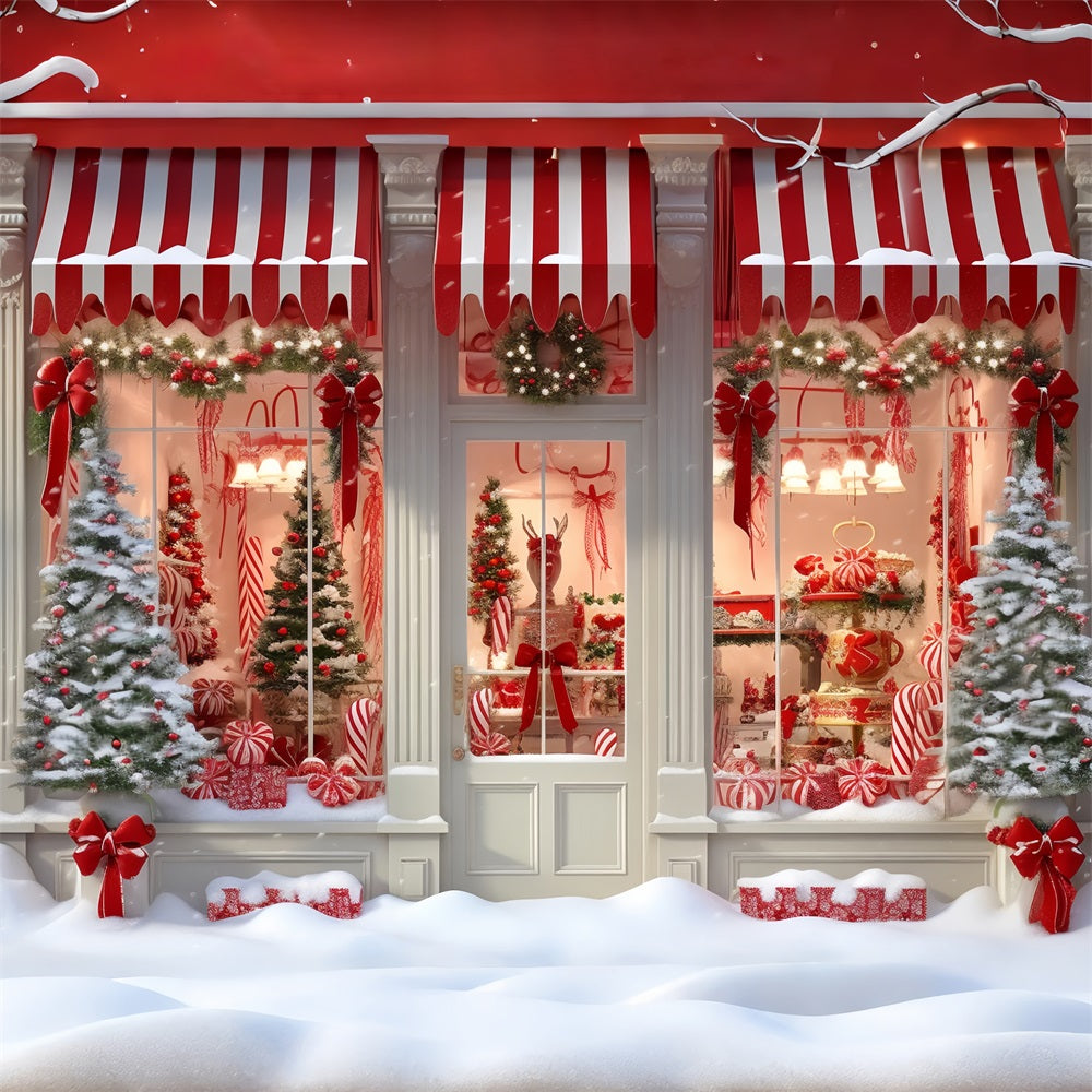Toile de fond de Noël Arbre Boutique de Bonbons Fenêtre BRP11-202