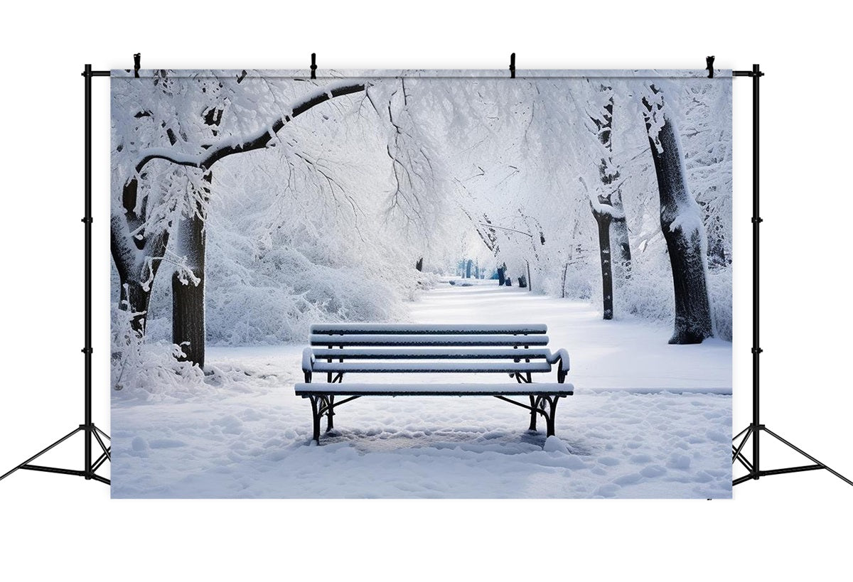 Toile de fond Hiver Scène Parc Banc Enneigé BRP11-23