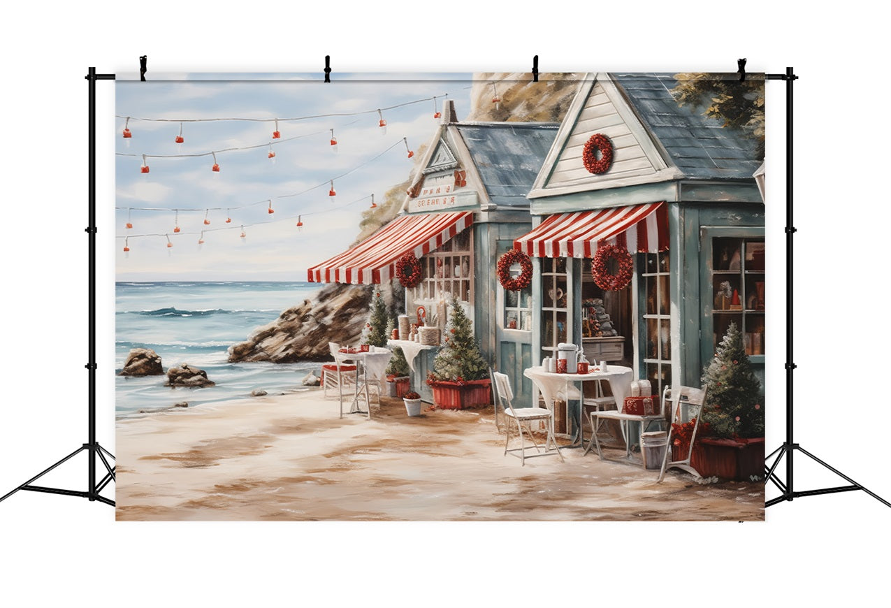 Toile de fond de Noël Extérieur Tables Bord de Mer Store BRP11-234