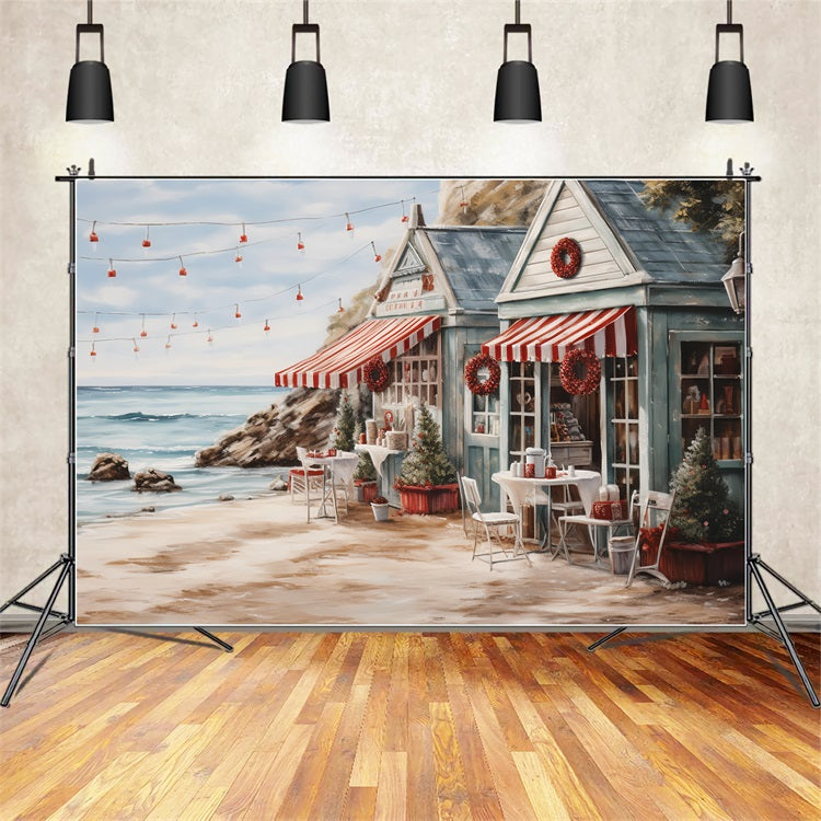 Toile de fond de Noël Extérieur Tables Bord de Mer Store BRP11-234