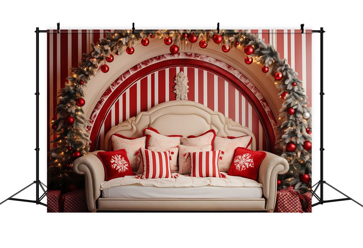 Toile de fond de Noël Chambre Tête de Lit Rouge et Blanc BRP11-248