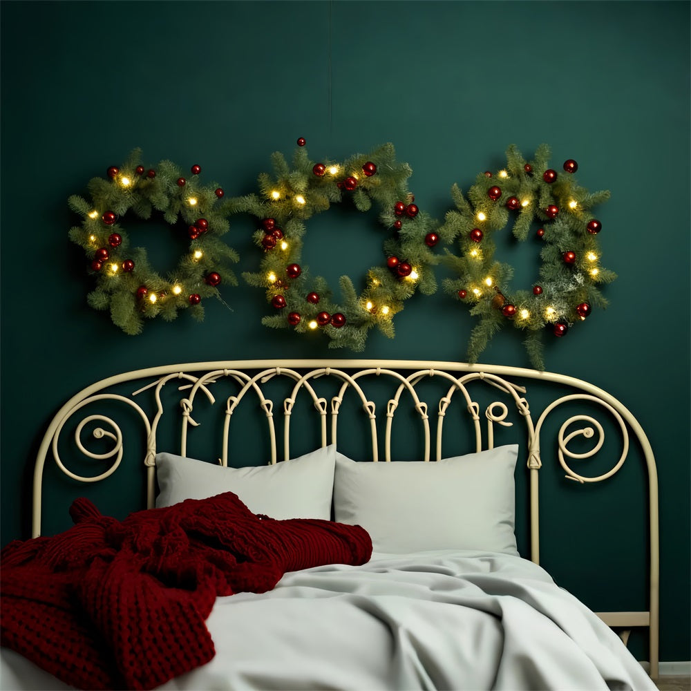 Toile de fond de Noël Chambre Tête de Lit Minimaliste Couronne BRP11-251