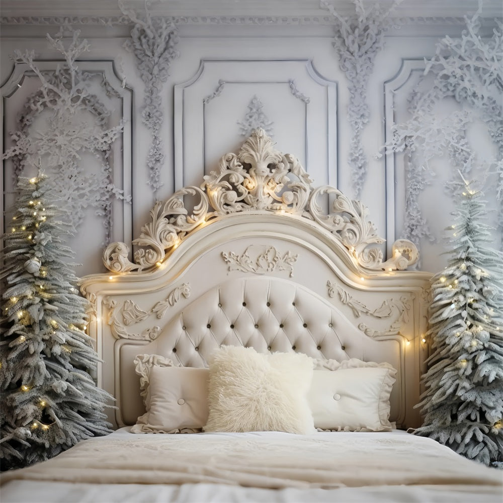 Toile de fond de Noël Chambre Blanche Touche Hivernale BRP11-253